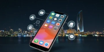 iPhone com iOS 18 exibindo recursos de inteligência artificial e privacidade para o Brasil